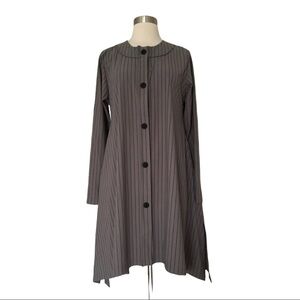 EDW EVERY DAY WEAR BY SPIRITHOUSE PINSTRIPE GRAY TUNIC JACKET SIZE XL